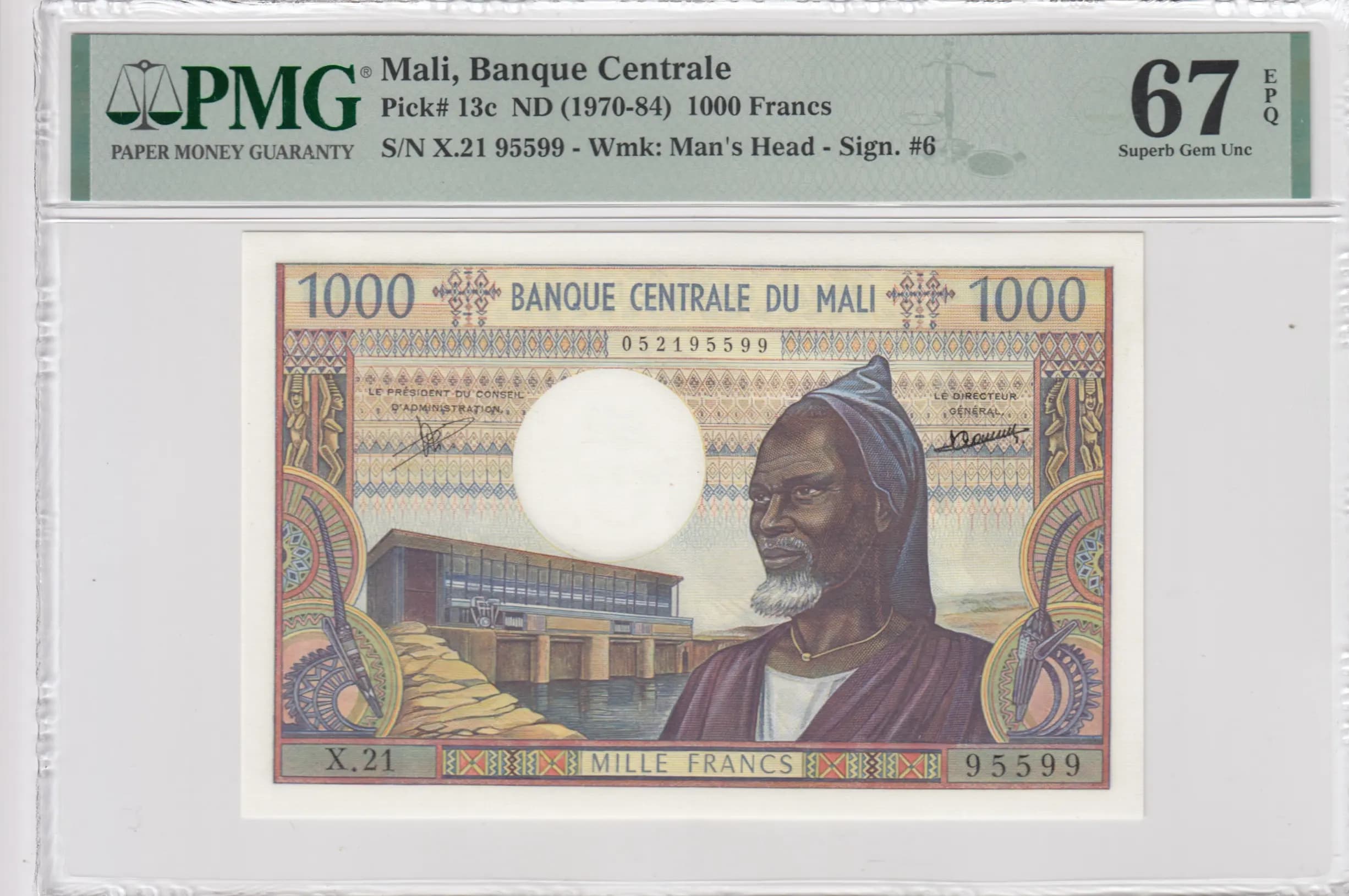 1000 francs 1970 from Mali, P-13c