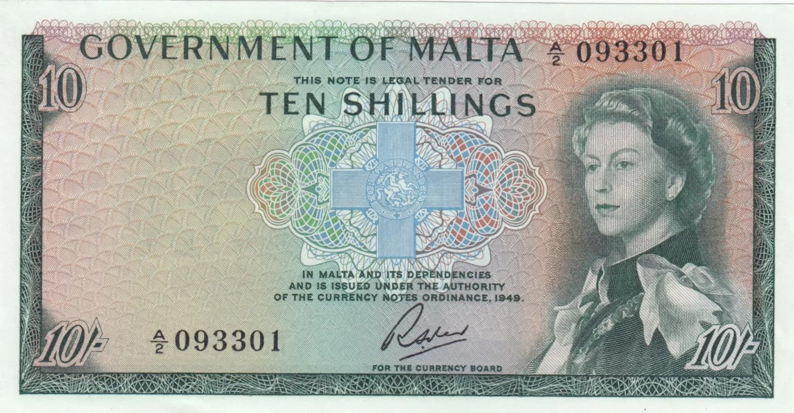 10 shillings 1963 from Malta, P-25 (1963) — image 1