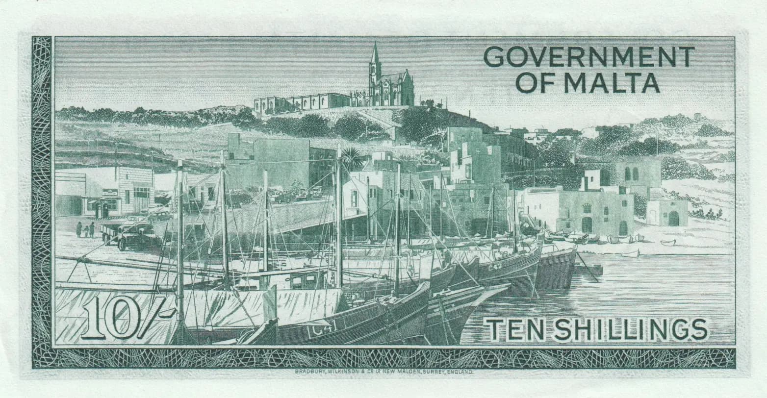 10 shillings 1963 from Malta, P-25 (1963) — image 2