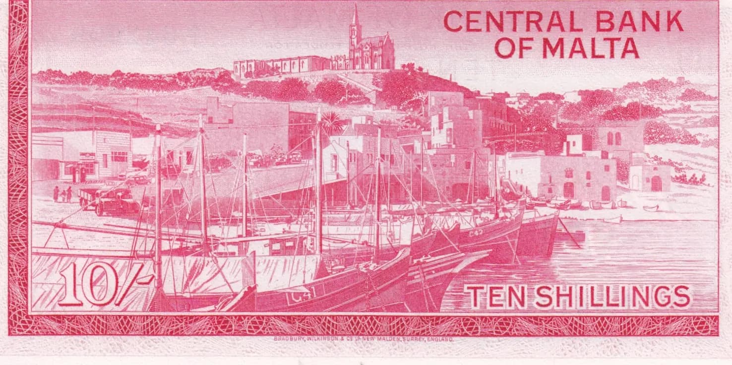 10 shillings 1968 from Malta, P-28 (1968) — image 2