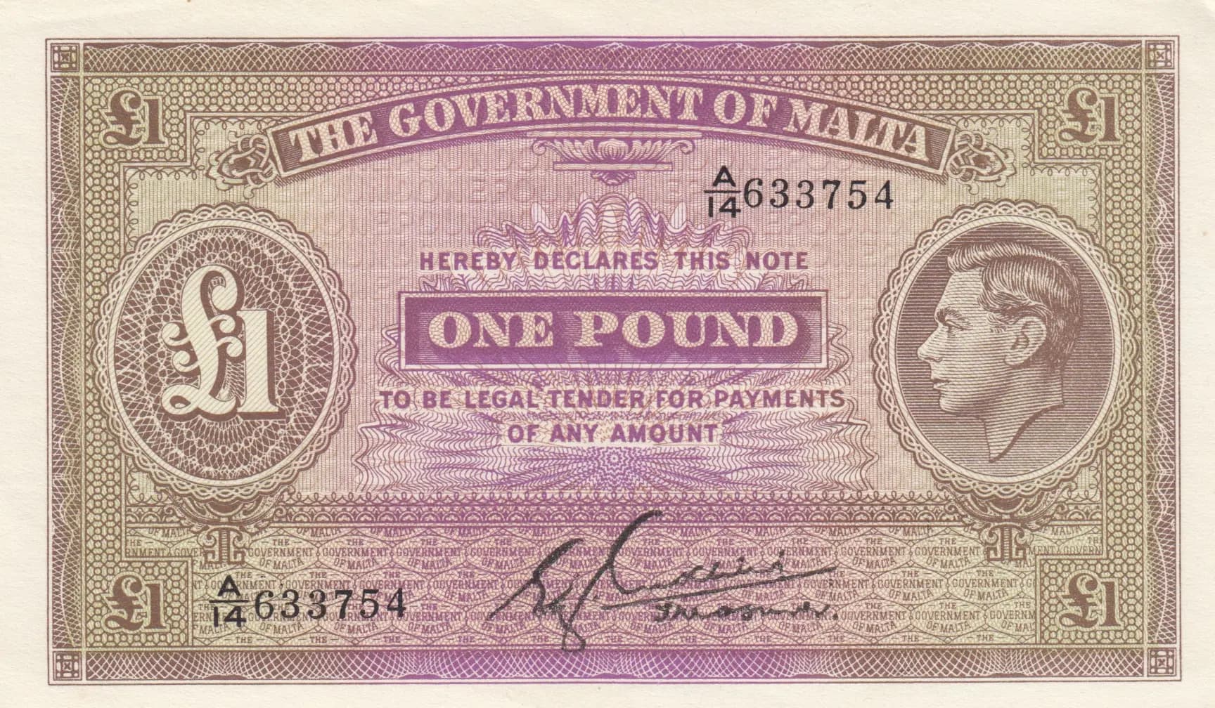 1 pound 1940 from Malta, P-20b (1940) — image 1