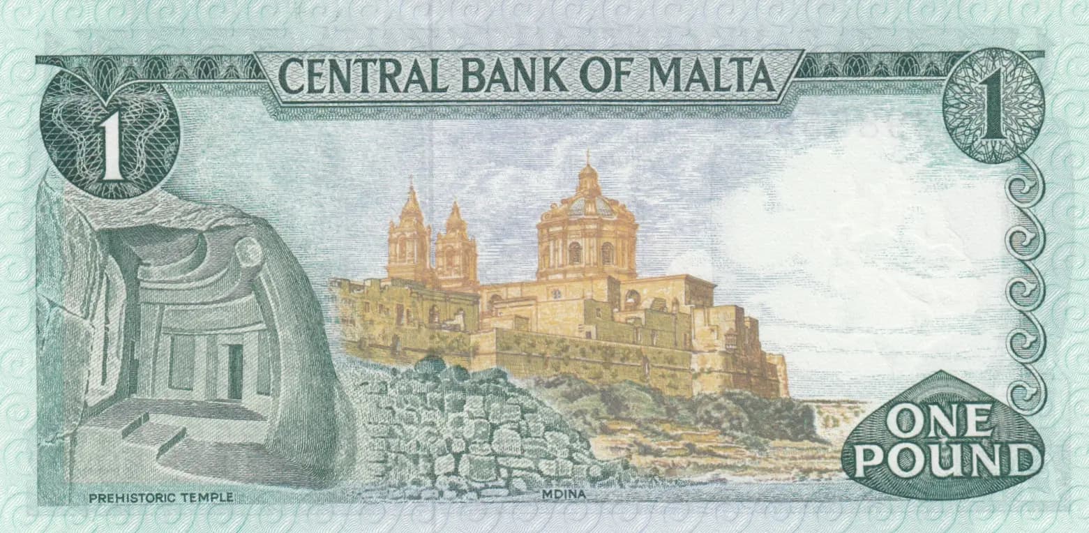 1 pound 1973 from Malta, P-31b (1973) — image 2