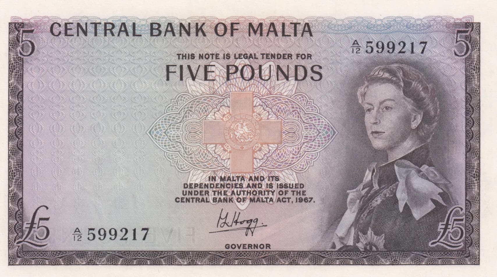 5 pounds 1968 from Malta, P-30 (1968) — image 1