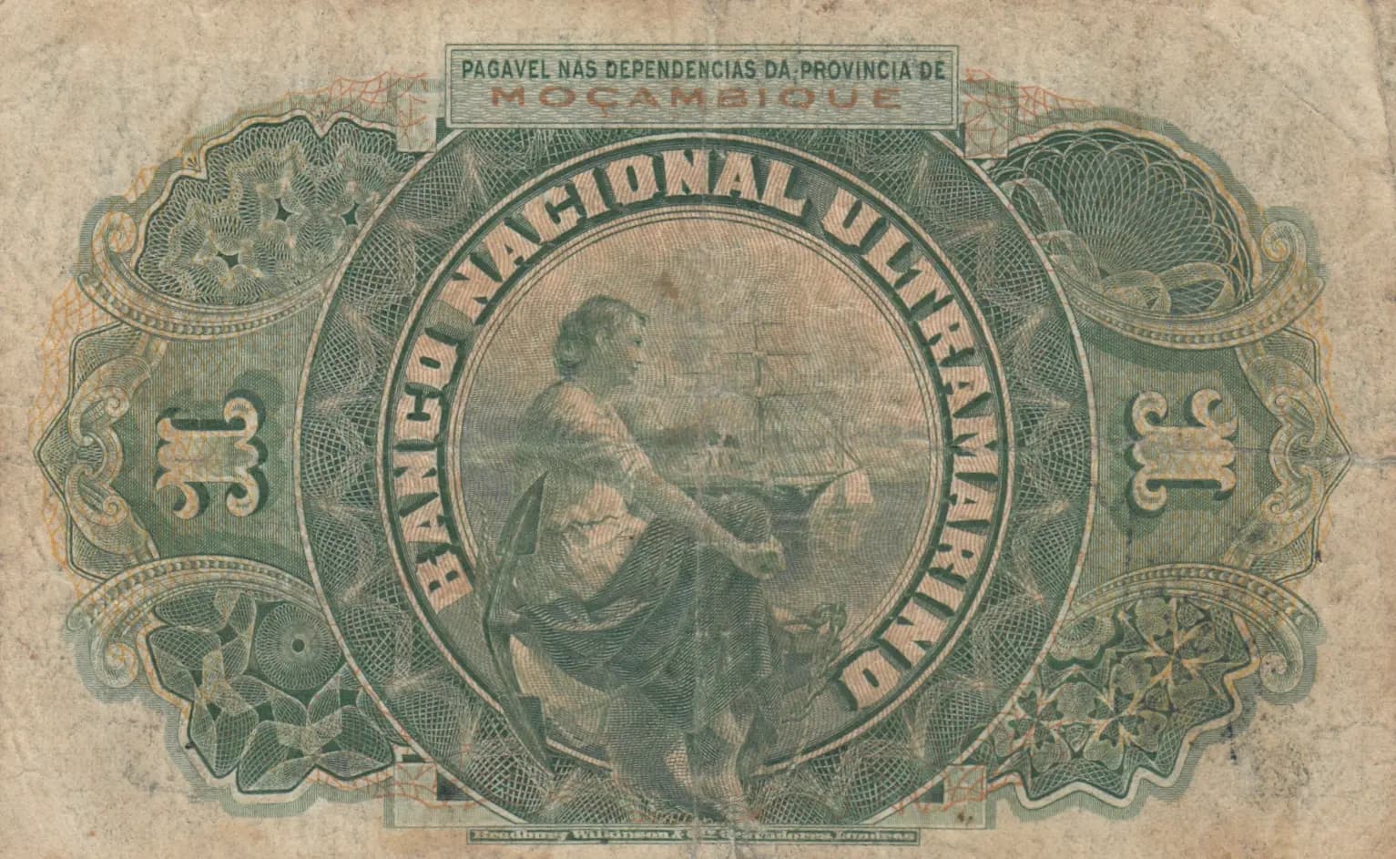 1 escudo 1921 from Mozambique, P-66a (1921) — image 2