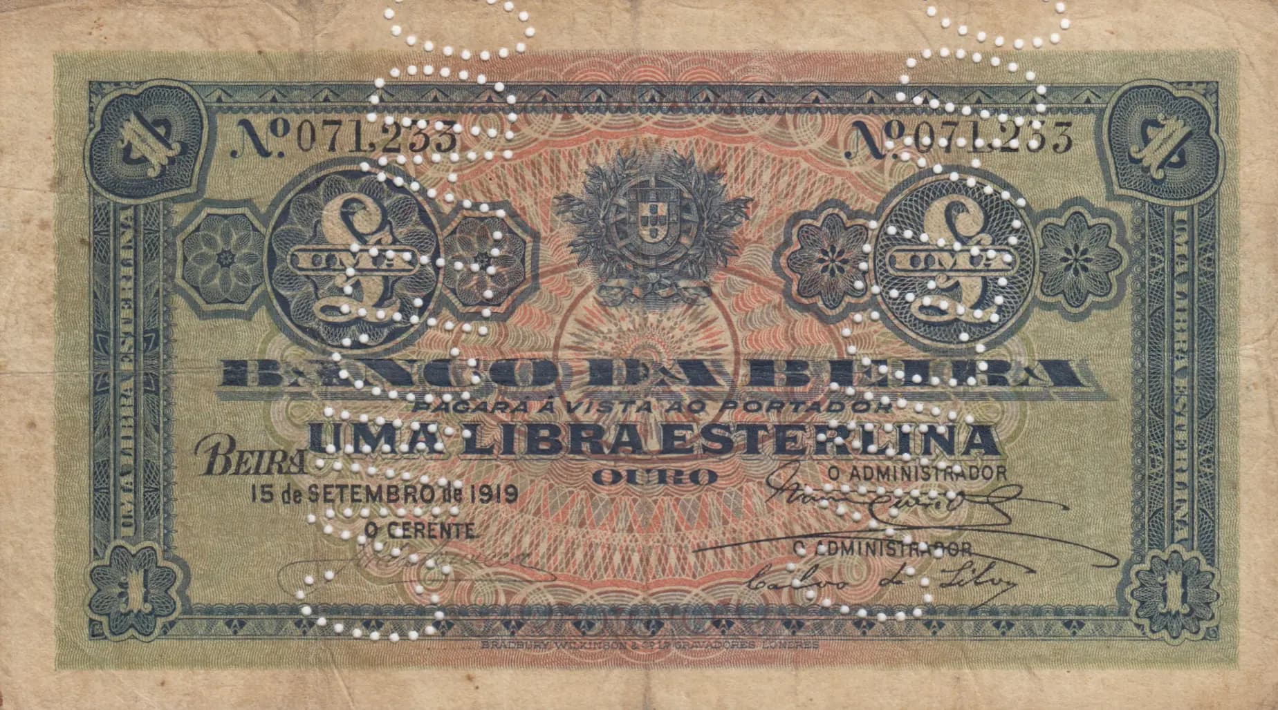 1 libra esterlina 1919 from Mozambique, P-R6c/b
