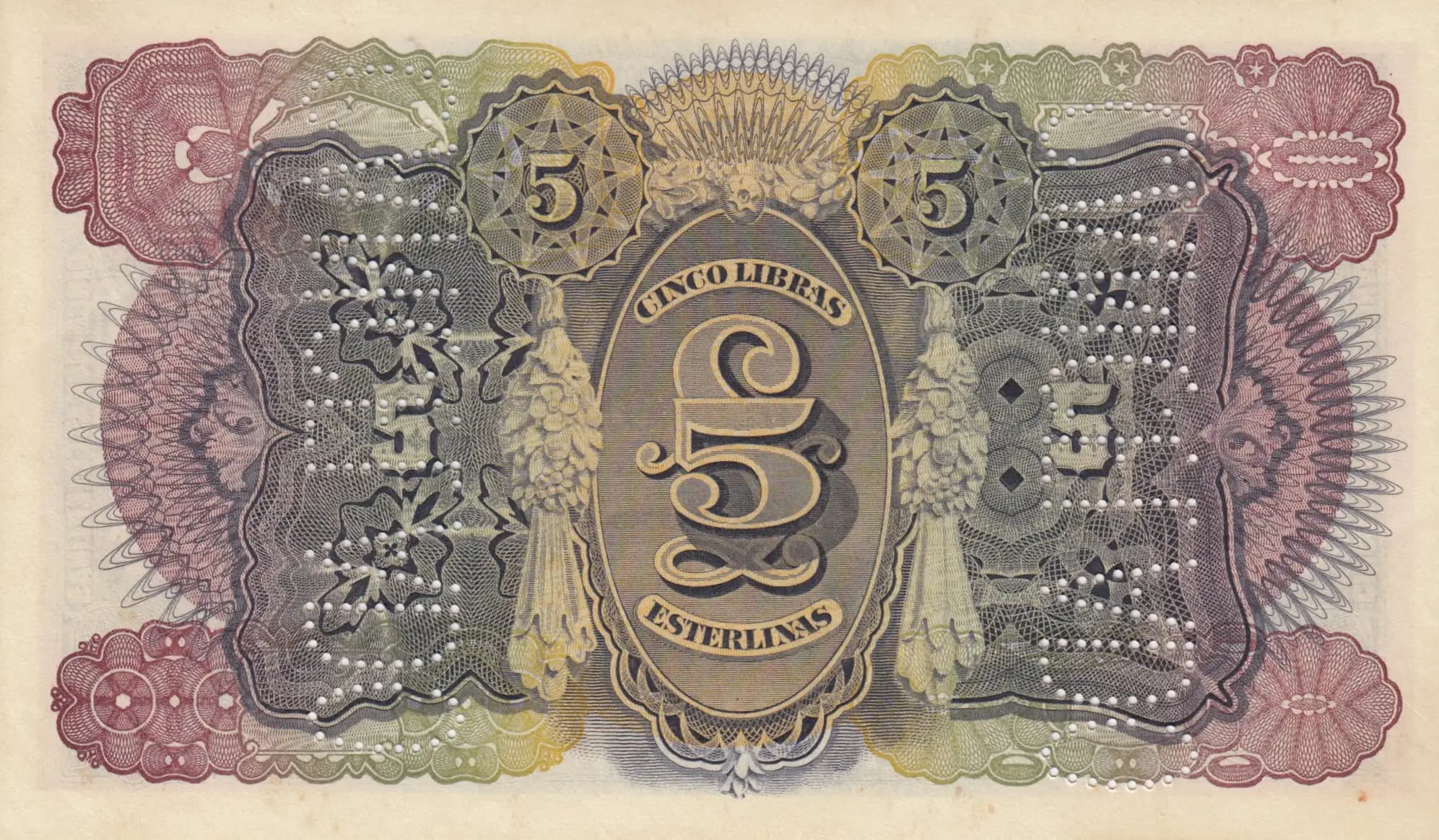 5 libras 1934 from Mozambique, P-R32 (1934) — image 2