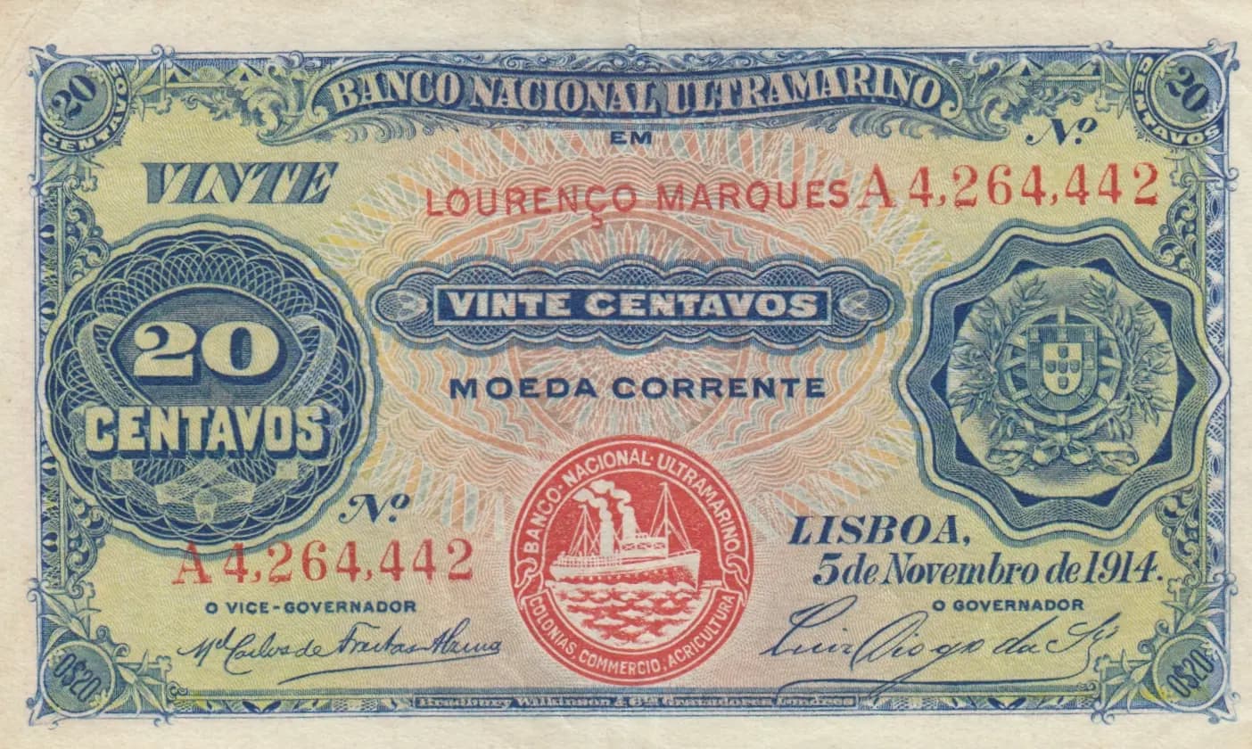 20 centavos 1914 from Mozambique, P-60 (1914) — image 1