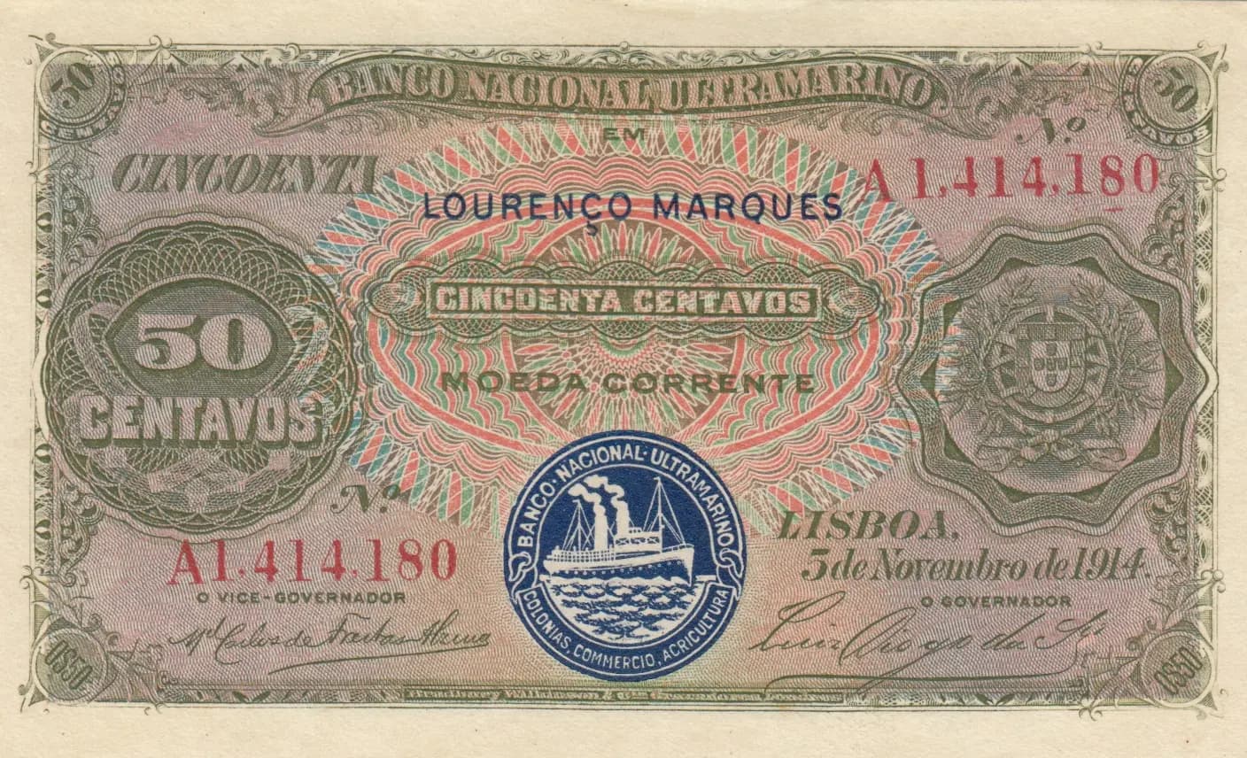 50 centavos 1914 from Mozambique, P-61 (1914) — image 1