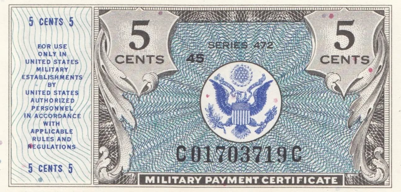 5 cents 1948 from United States of America, P-M15