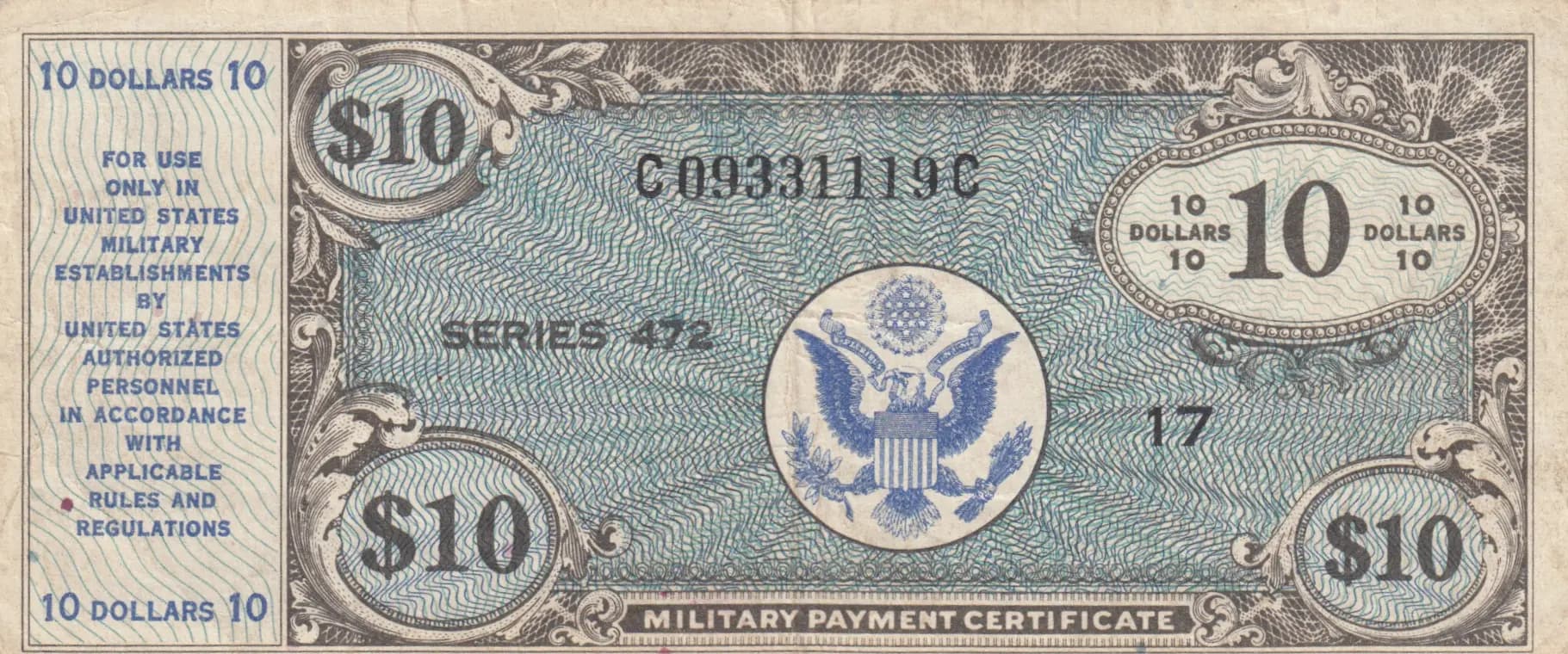 10 dollars 1948 from United States of America, P-M21