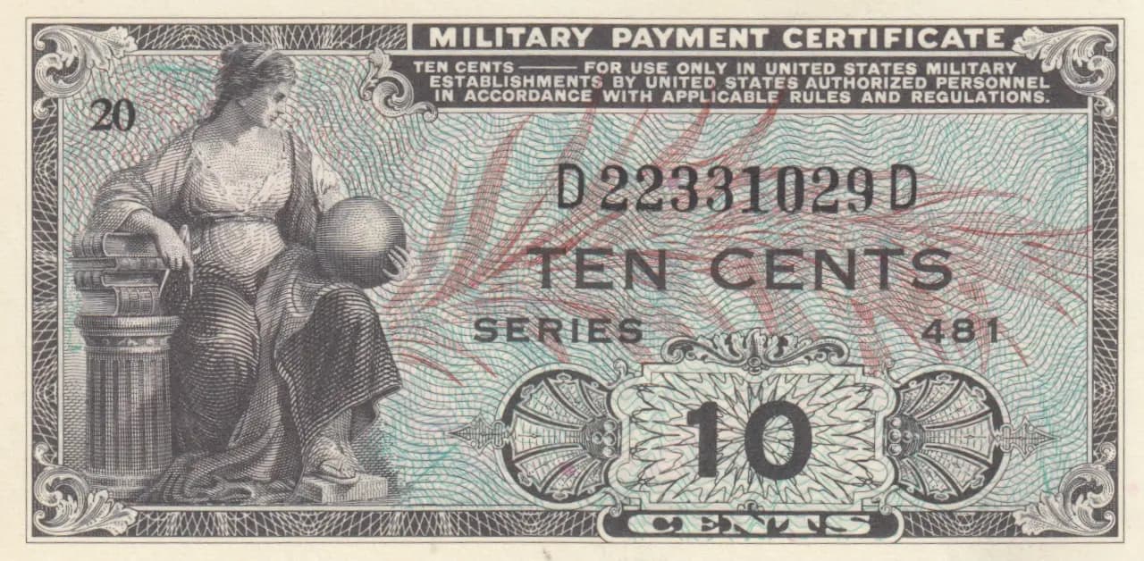 10 cents 1951-54 from United States of America, P-M23 (1951) — image 1