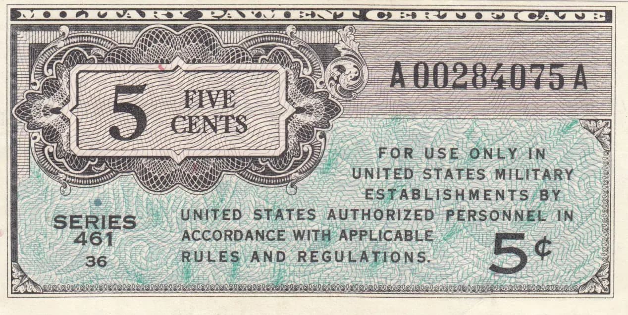 5 cents 1946-47 from United States of America, P-M1 (1946) — image 1