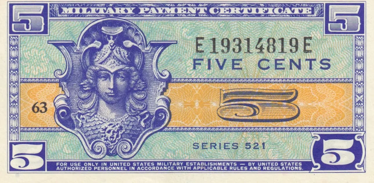 5 cents 1954-58 from United States of America, P-M29 (1954) — image 1