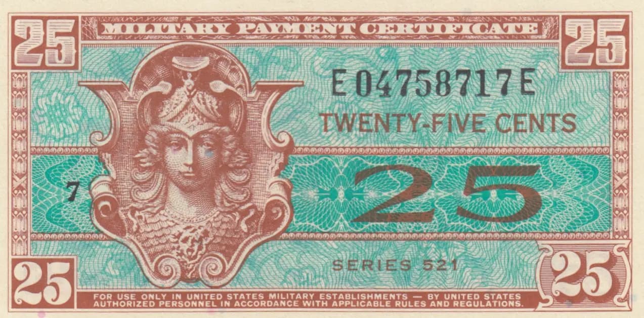 25 cents 1954-58 from United States of America, P-M31 (1954) — image 1