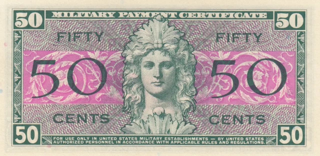 50 cents 1954-58 from United States of America, P-M32 (1954) — image 2