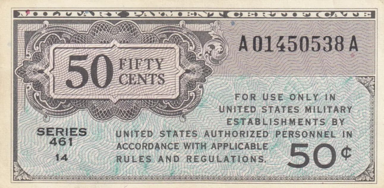 50 cents 1946-47 from United States of America, P-M4 (1946) — image 1