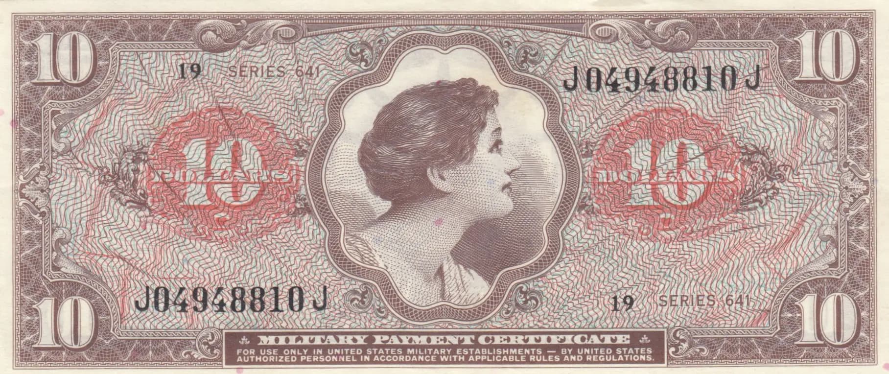 10 dollars 1965 from United States of America, P-M63