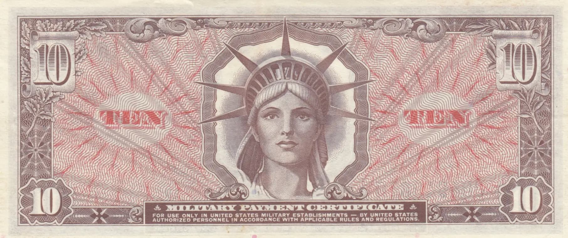10 dollars 1965 from United States of America, P-M63 (1965) — image 2