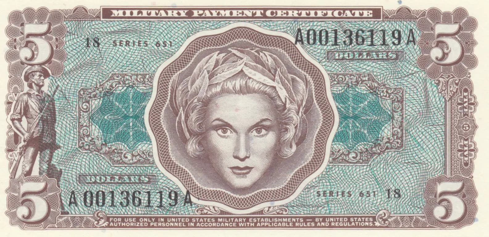 5 dollars 1969 from United States of America, P-M73