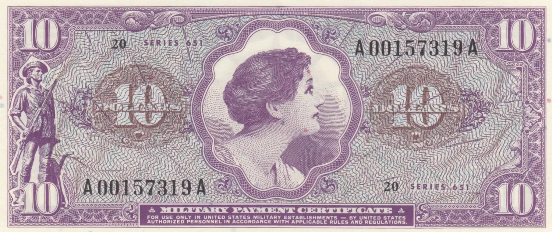 10 dollars 1969 from United States of America, P-M74