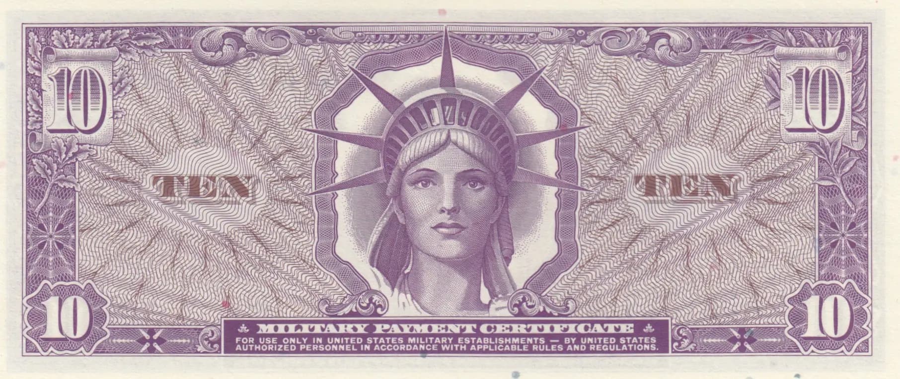 10 dollars 1969 from United States of America, P-M74 (1969) — image 2