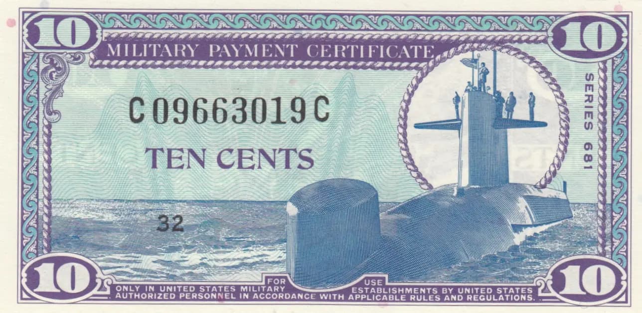 10 cents 1969 from United States of America, P-M76 (1969) — image 1