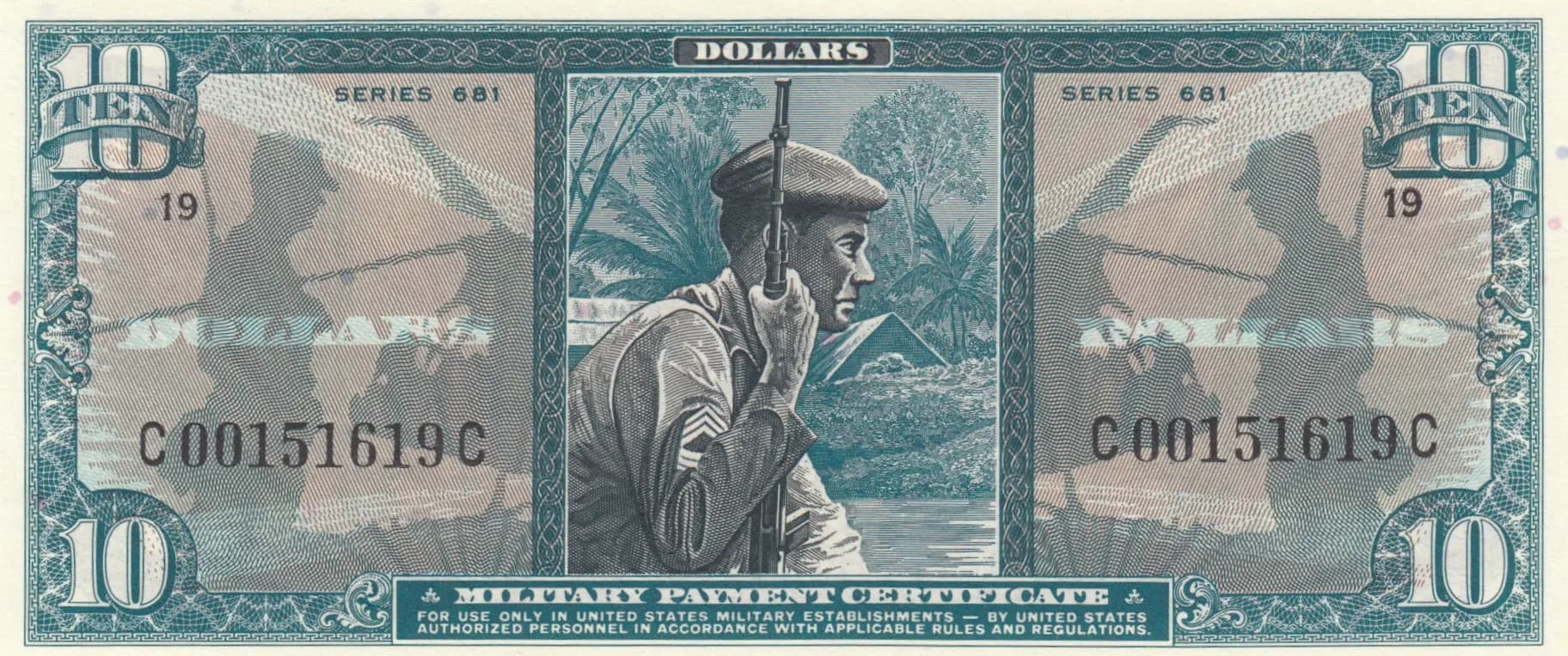 10 dollars 1969 from United States of America, P-M81