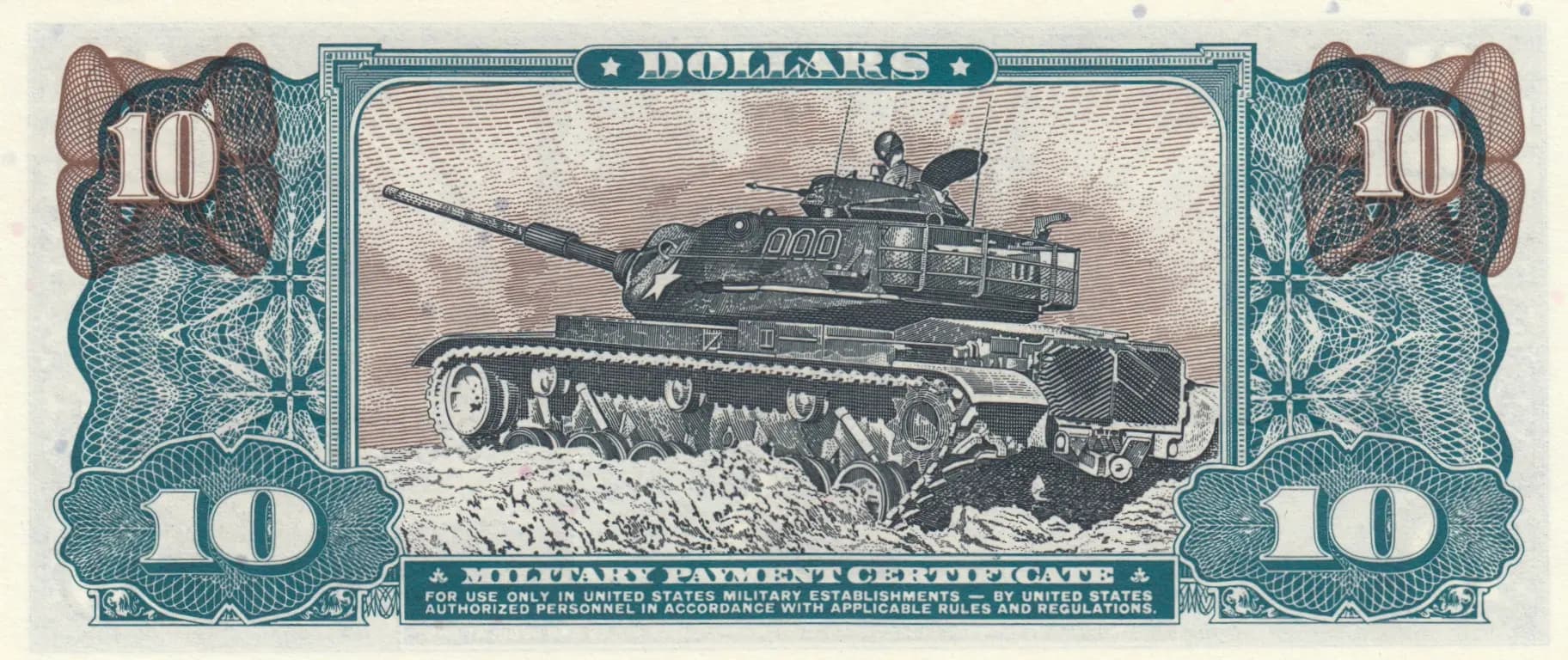 10 dollars 1969 from United States of America, P-M81 (1969) — image 2