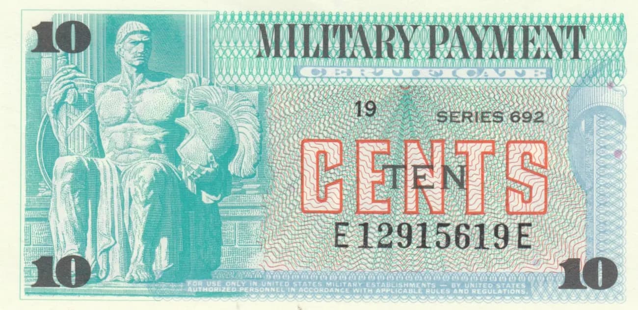 10 cents 1970 from United States of America, P-M92