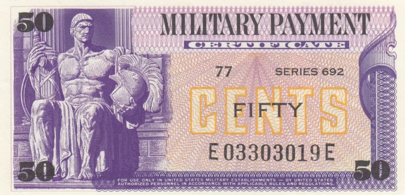 50 cents 1970 from United States of America, P-M94