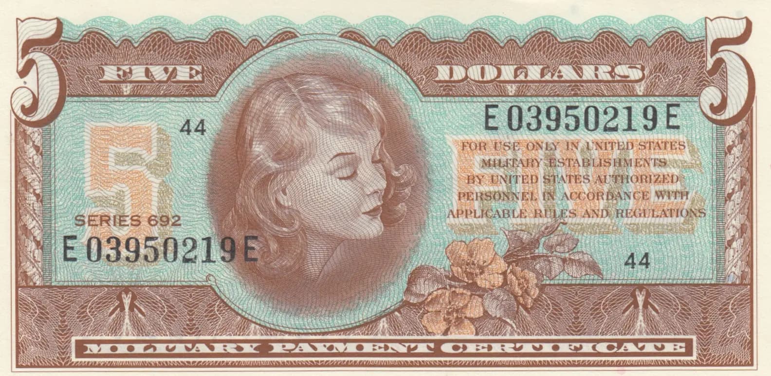 5 dollars 1970 from United States of America, P-M96 (1970) — image 1