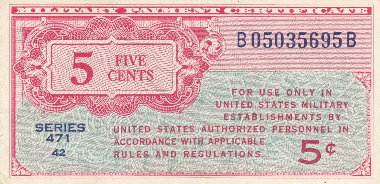 5 cents 1947-48 from United States of America, P-M8 (1947) — image 1