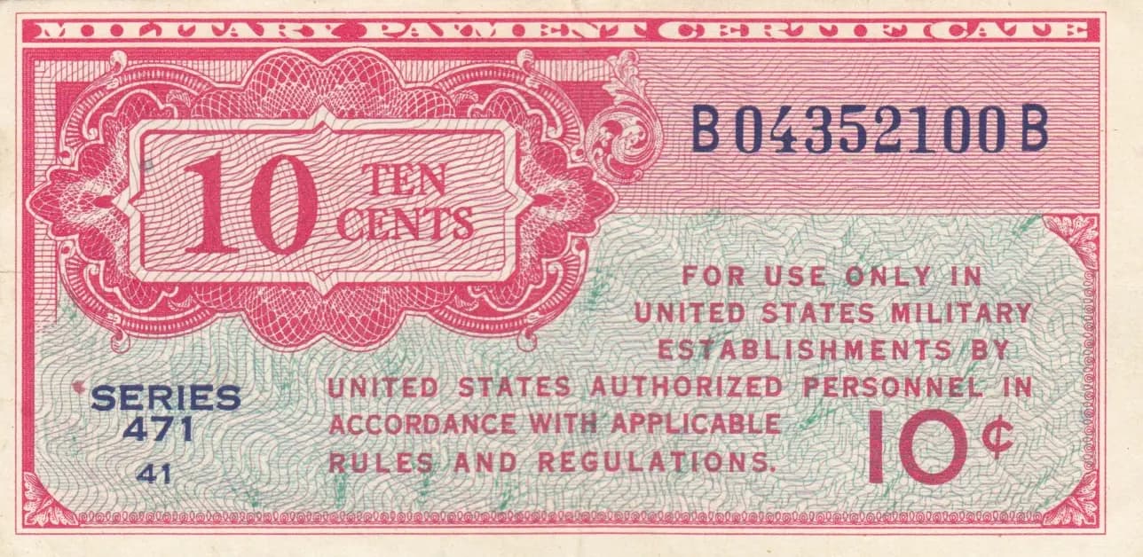 10 cents 1947-48 from United States of America, P-M9 (1947) — image 1