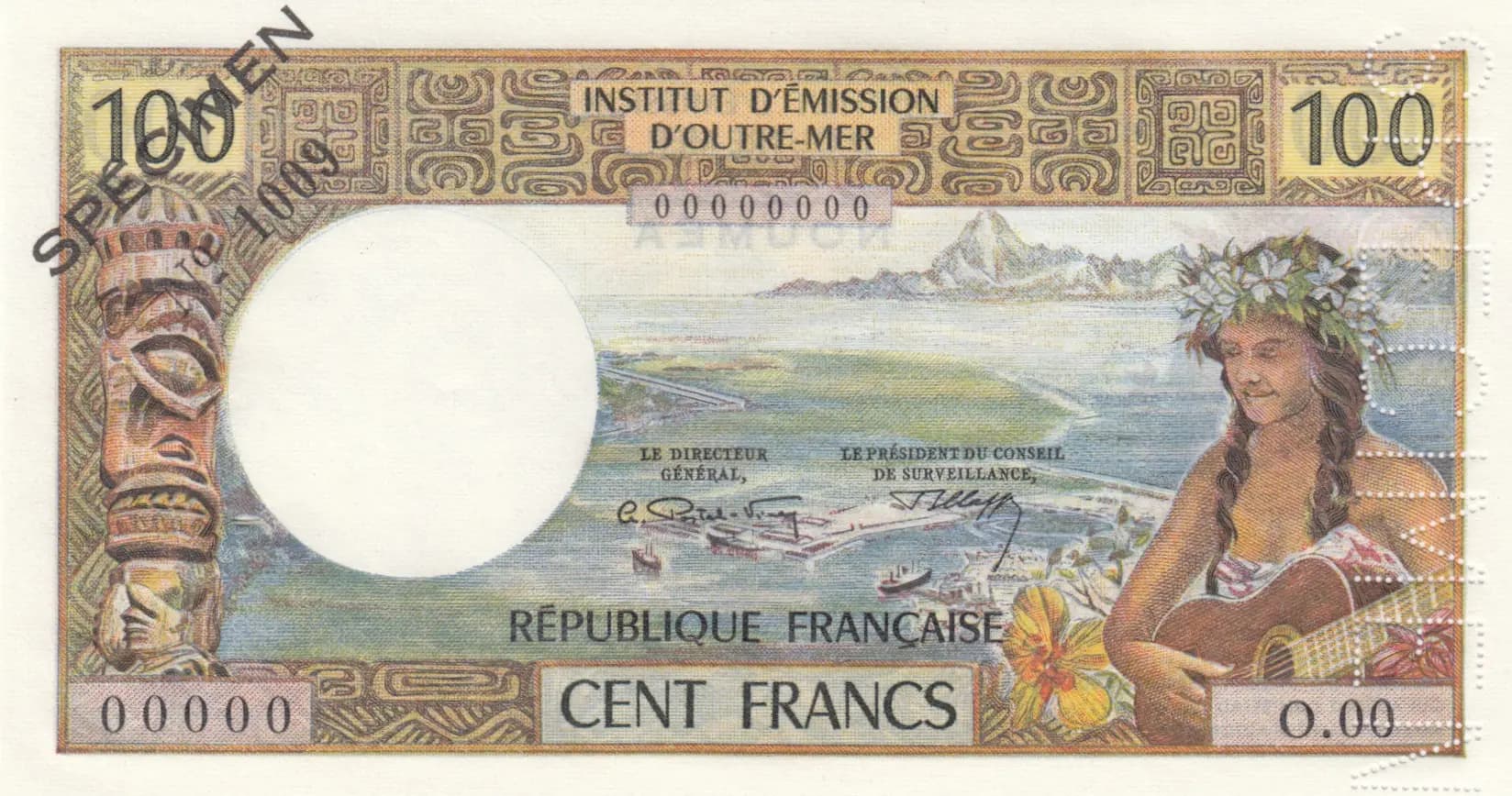 100 francs 1971 specimen from New Caledonia, P-63s (1971) — image 1