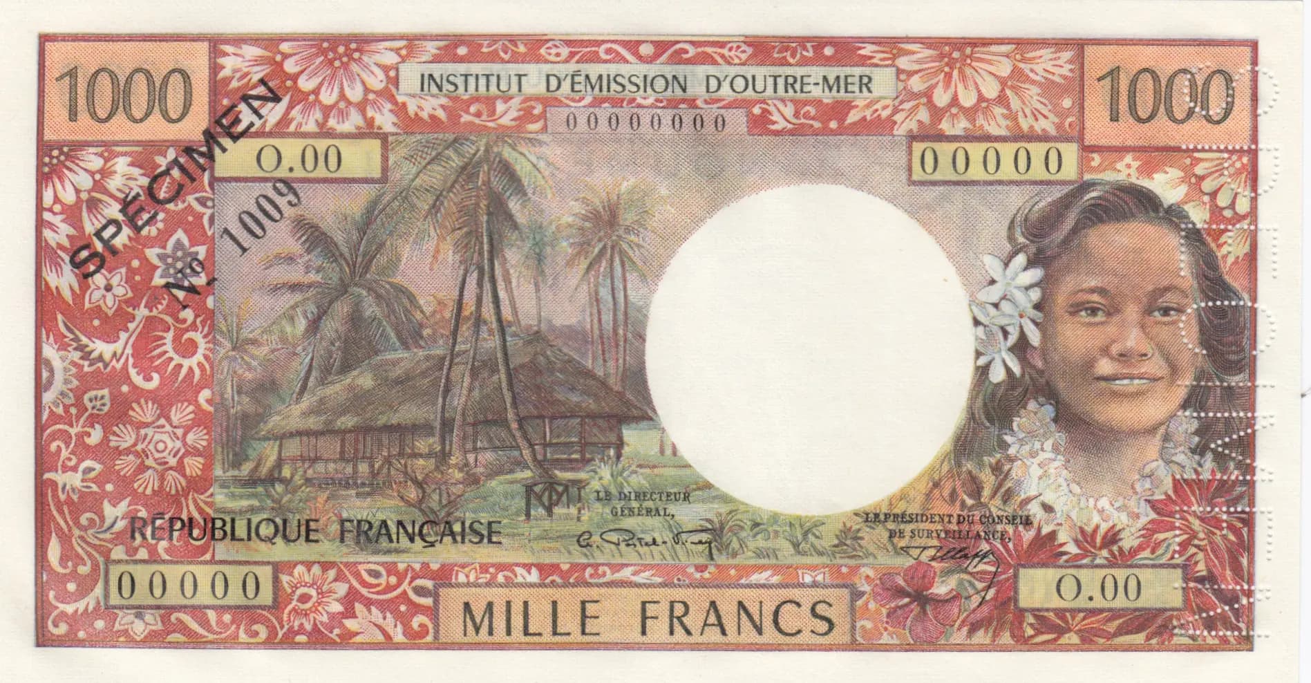 1000 francs 1971 specimen from New Caledonia, P-64s (1971) — image 1