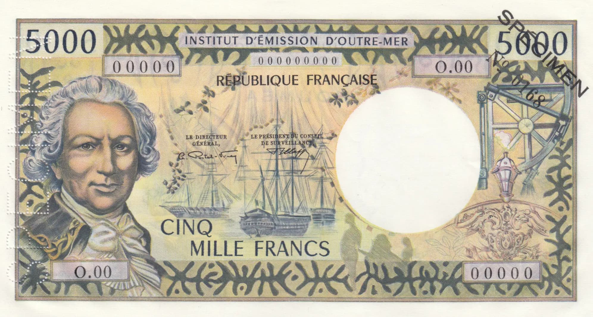 5000 francs 1971 specimen from New Caledonia, P-65s (1971) — image 1