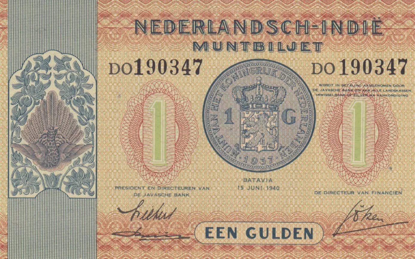 1 gulden 1940 from Netherlands Indies, P-108a (1940) — image 1