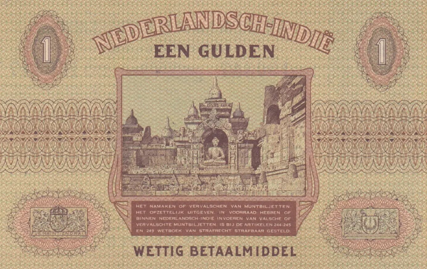 1 gulden 1940 from Netherlands Indies, P-108a (1940) — image 2