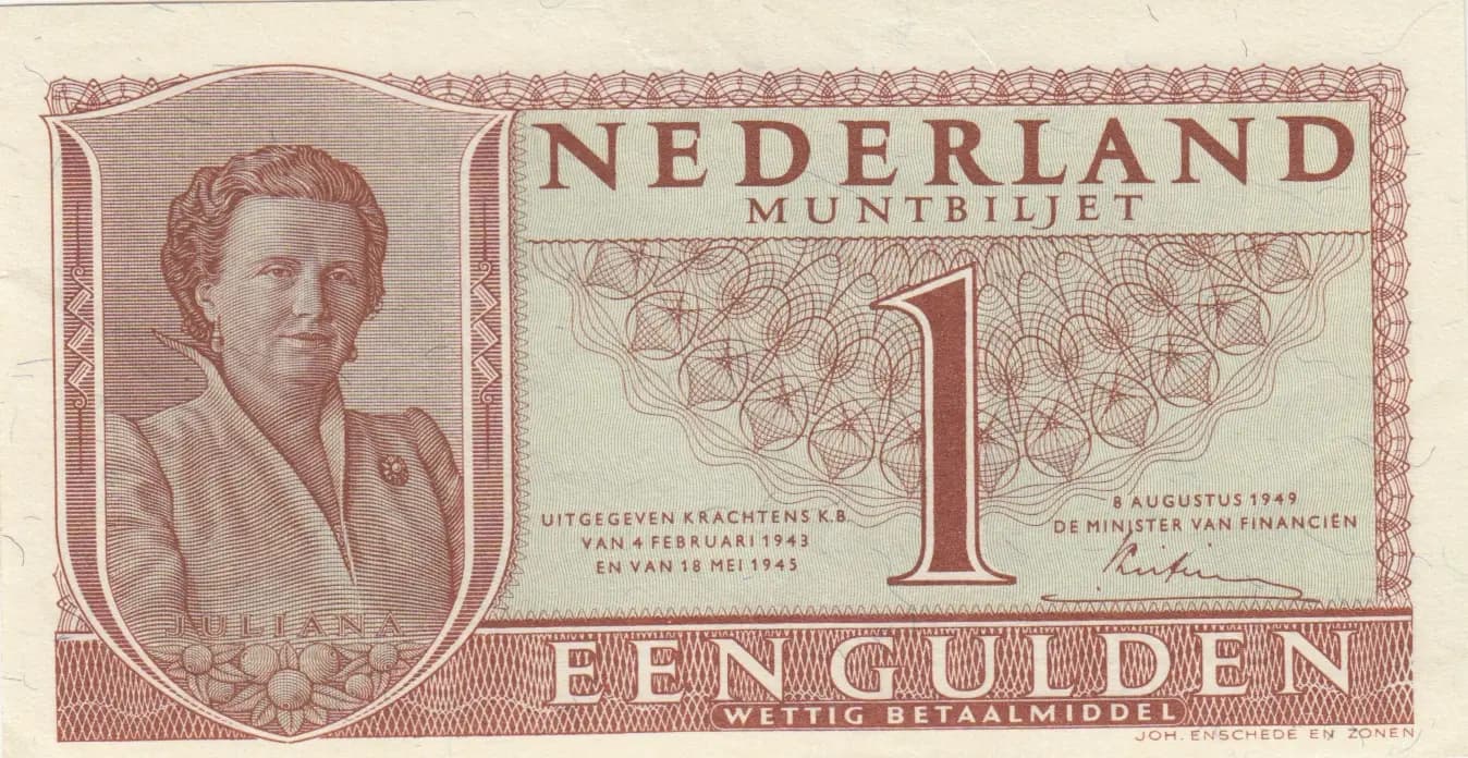 1 gulden 1949 from Netherlands, P-72 (1949) — image 1