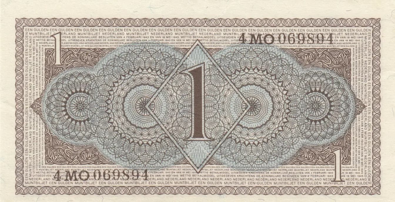 1 gulden 1949 from Netherlands, P-72 (1949) — image 2