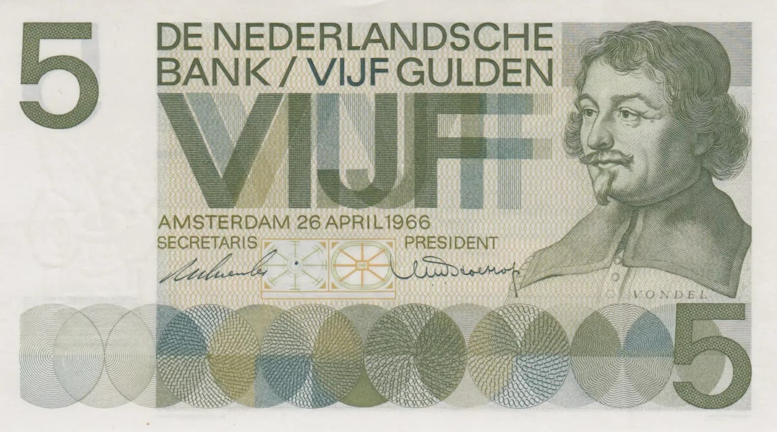 5 gulden 1966 from Netherlands, P-90a