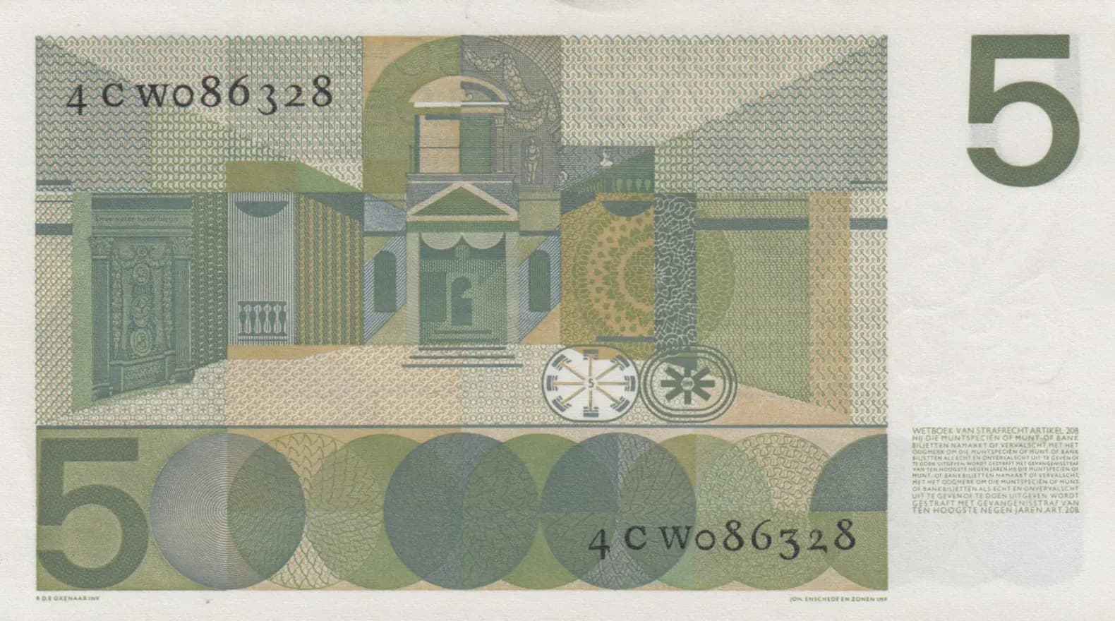 5 gulden 1966 from Netherlands, P-90a (1966) — image 2