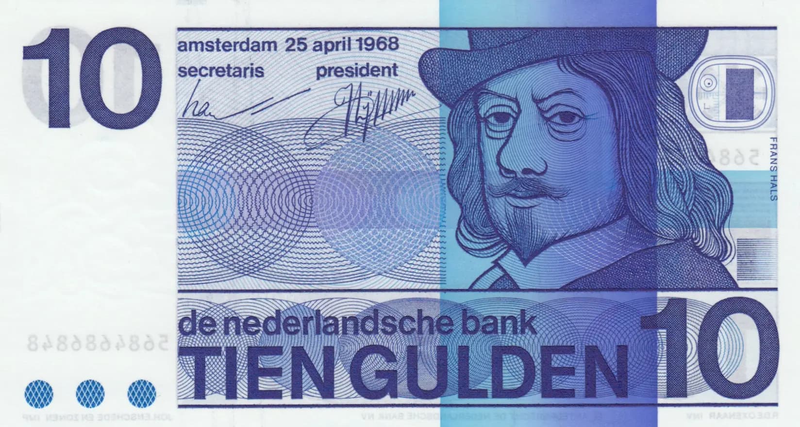 10 gulden 1966 from Netherlands, P-91b (1966) — image 1