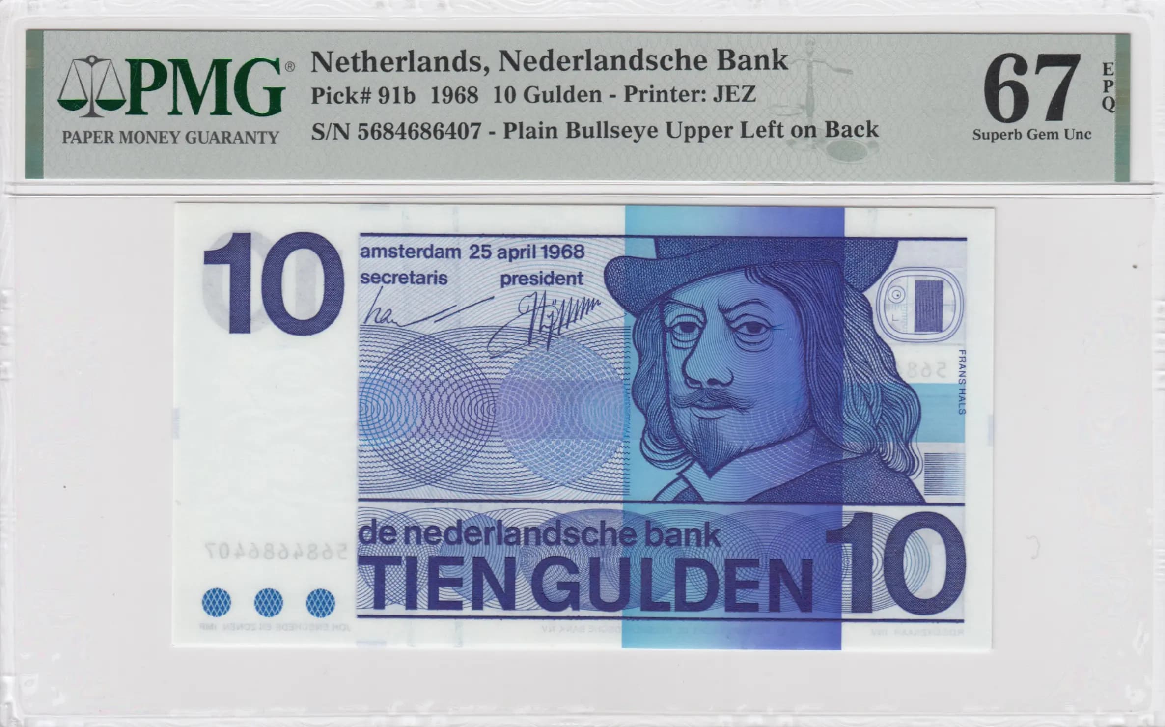10 gulden 1966 from Netherlands, P-91b