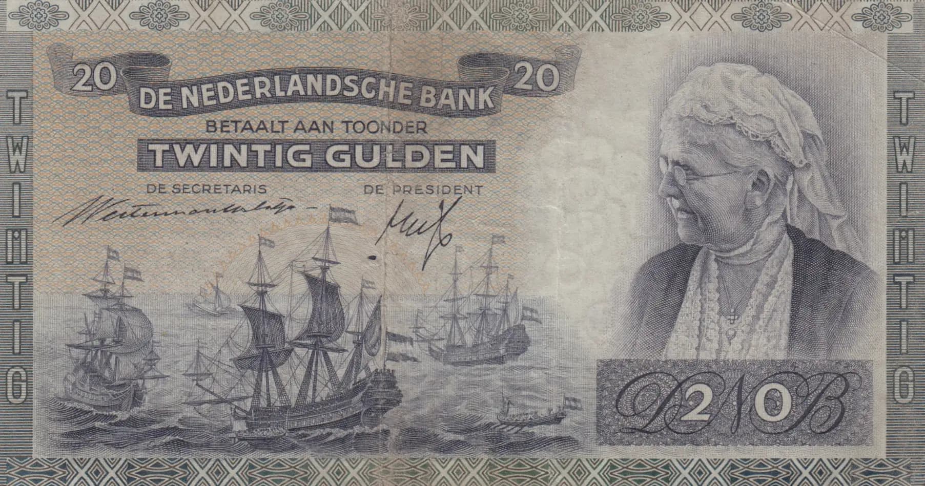 20 gulden 1941 from Netherlands, P-54 (1941) — image 1