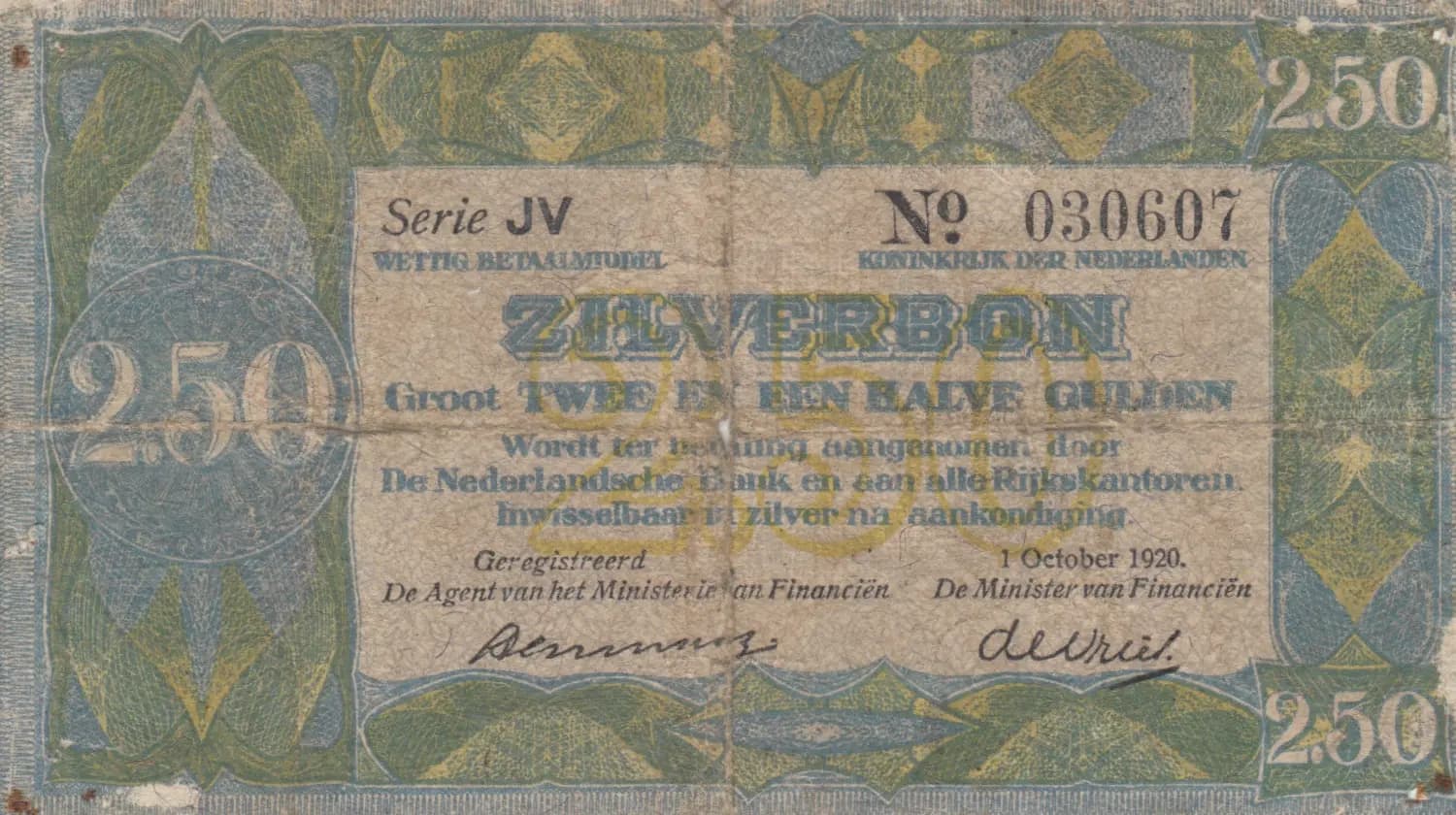 2.50 gulden 1920 from Netherlands, P-16