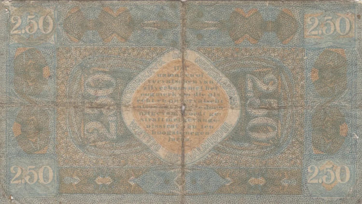 2.50 gulden 1920 from Netherlands, P-16 (1920) — image 2