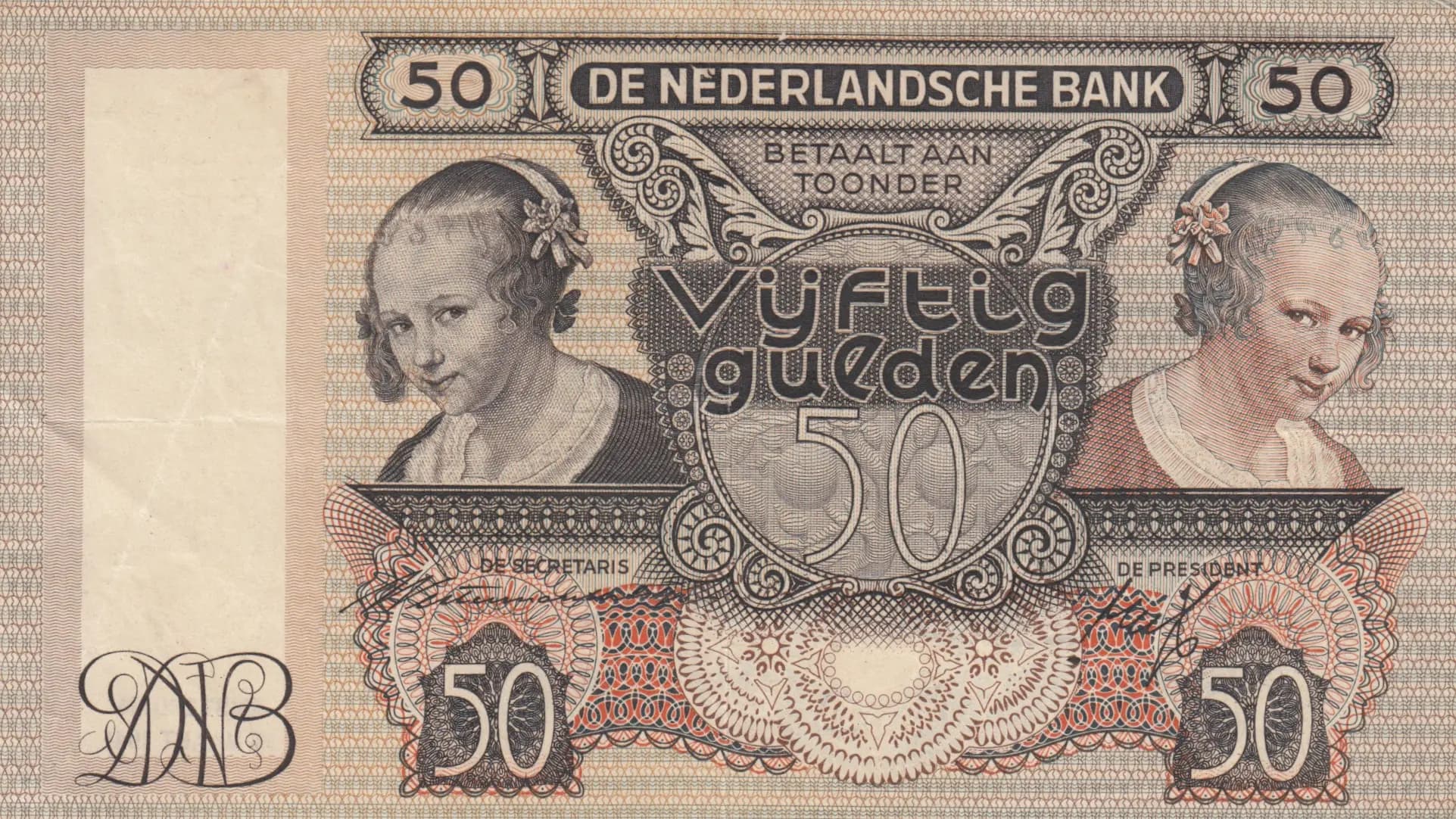 50 gulden 1941 from Netherlands, P-58 (1941) — image 1