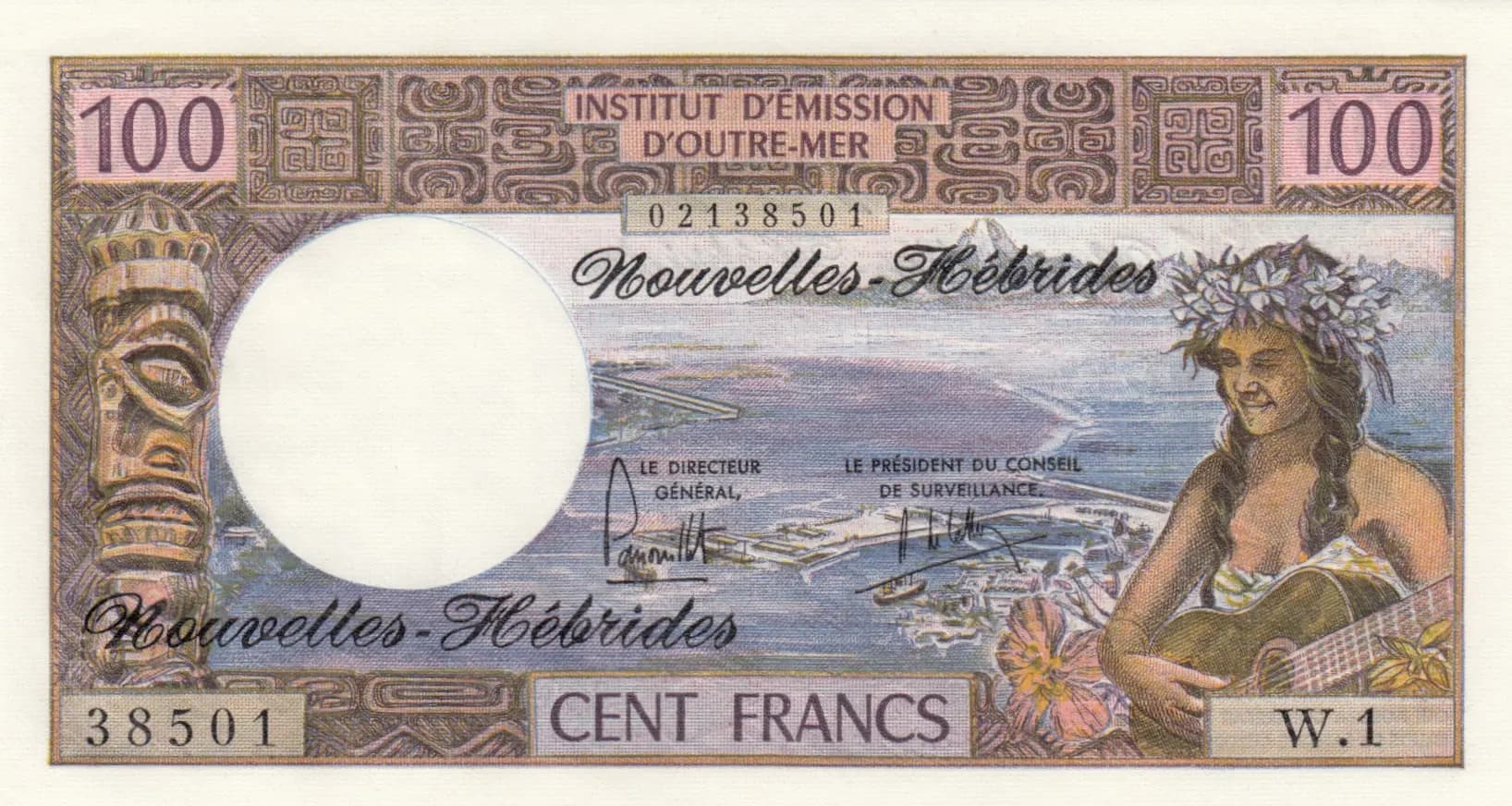 100 francs 1970  from New Hebrides, P-18c