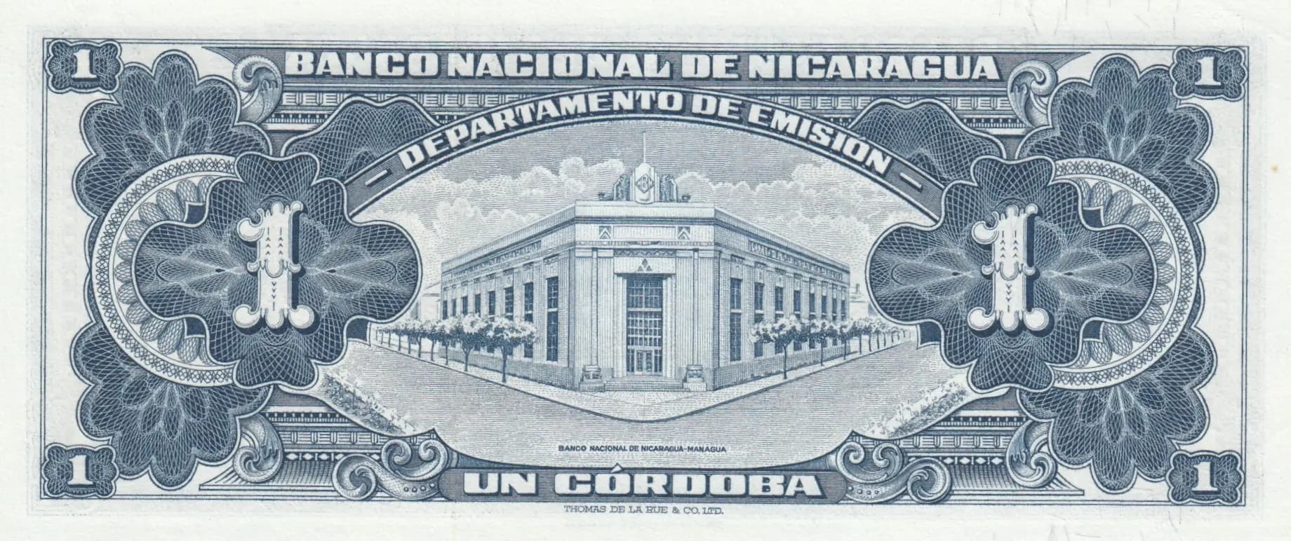 1 cordoba 1959 from Nicaragua, P-99c (1959) — image 2